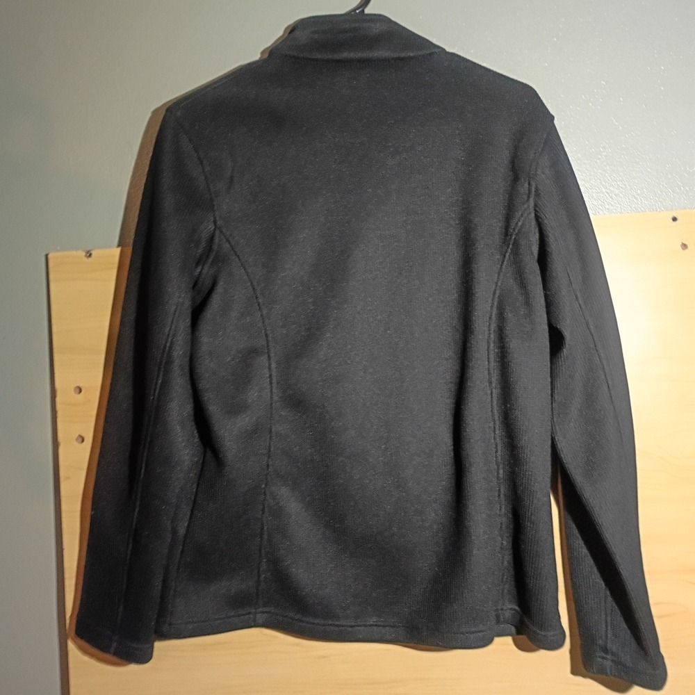 RK Performance Fleece Jacket, Women Large Black Full Zip Ribbed Mock Neck